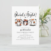 ハロウィンの楽しい女の子の夜 招待状 (スタンド正面)