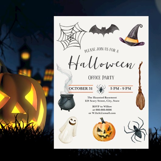 ハロウィンの楽しい恒例オフィスパーティー 招待状