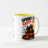 ハロウィンの楽園 お化け屋敷と秋 ツートーンマグカップ (正面右)
