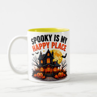 ハロウィンの楽園 お化け屋敷と秋 ツートーンマグカップ