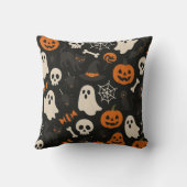 ハロウィンの様々なパターンの画像の枕 クッション (裏面)
