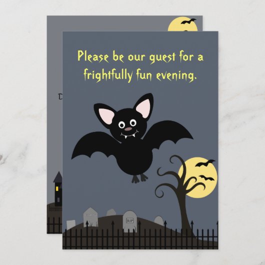 ハロウィンの気の変な招待状 招待状 (正面/裏面)