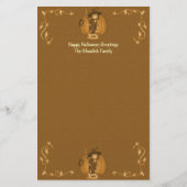 ハロウィンの気色悪い子供の魔法使いの文房具 便箋 (正面)