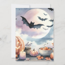 ハロウィンの水彩画 シーズンカード