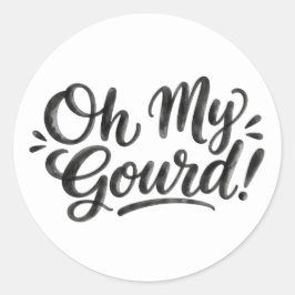 ハロウィンの洒落たジョーク、Oh My Gourd! モダンで面白いダジャレ ラウンドシール