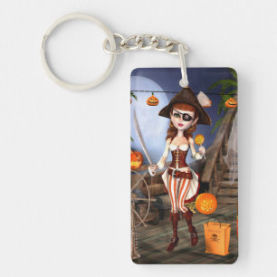 ハロウィンの海賊女の子アクリルのカスタムなKeychain キーホルダー