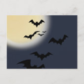 ハロウィンの満月とコウモリ ポストカード (正面)