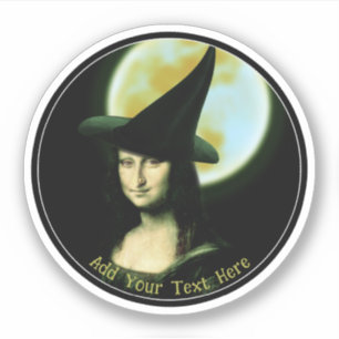 ハロウィンの満月の魔女モナリザ シール