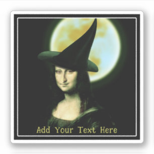 ハロウィンの満月の魔女モナリザ シール