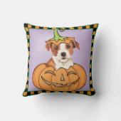 ハロウィンの滑らかなフォックステリア犬 クッション (裏面)