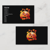 ハロウィンの熱狂するなカボチャ 名刺 (正面/裏面)