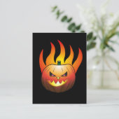 ハロウィンの燃えるカボチャ ポストカード (スタンド正面)