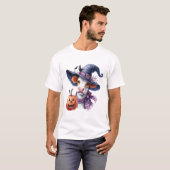 ハロウィンの牛と秋 Tシャツ (正面フル)