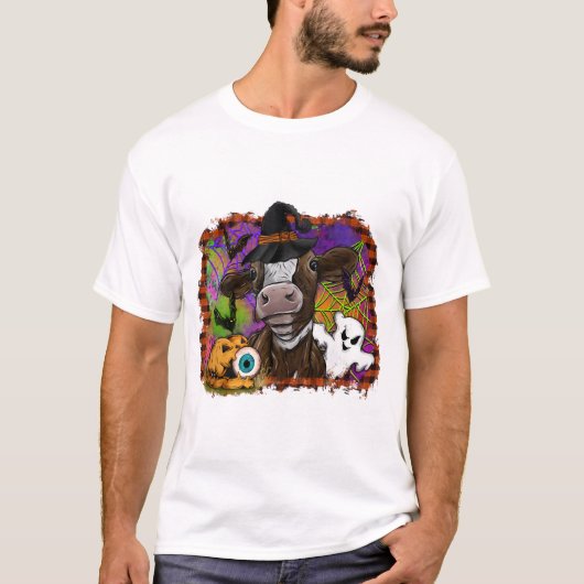 ハロウィンの牛 Tシャツ (正面)