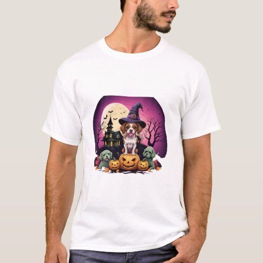 ハロウィンの犬たち 秋の恋人 Tシャツ (正面)
