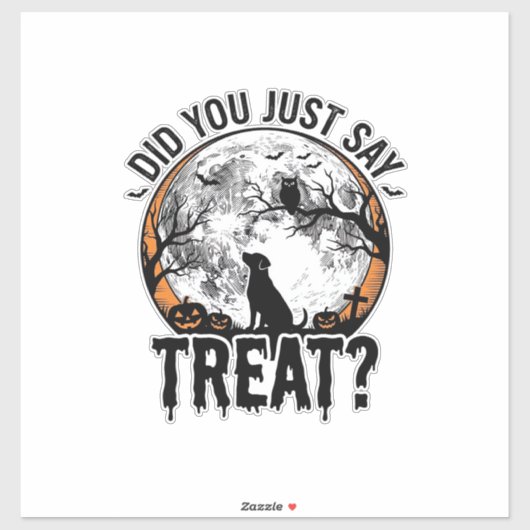 ハロウィンの犬のおやつ面白いビンテージ風デザイン_1 シール (シート)