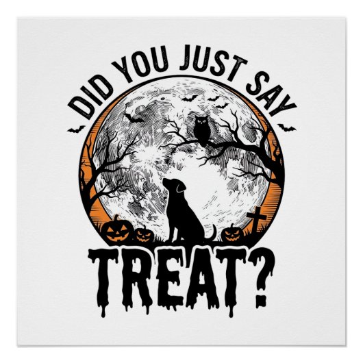 ハロウィンの犬のおやつ面白いビンテージ風ベクター デザイン_1 ポスター (正面)