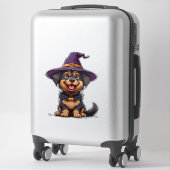 ハロウィンの犬のキャラクター かわいいコスチューム デザイン シール (スーツケース)