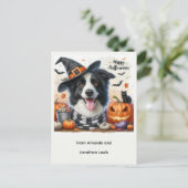 ハロウィンの犬の子供たちの休日のポストカード シーズンポストカード (スタンド正面)