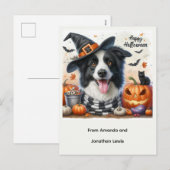 ハロウィンの犬の子供たちの休日のポストカード シーズンポストカード (正面/裏面)