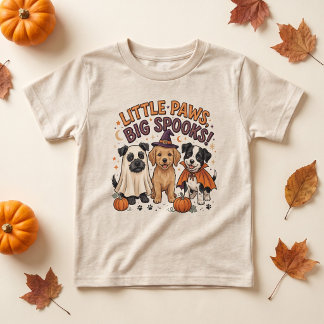 ハロウィンの犬の幽霊コスチューム かわいい子犬のかぼちゃ Tシャツ