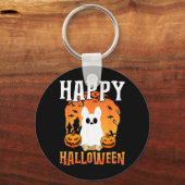 ハロウィンの犬の幽霊 キーホルダー (正面)
