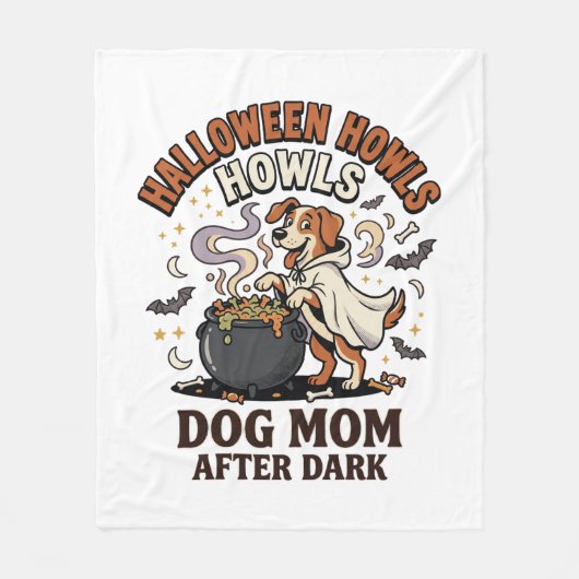 ハロウィンの犬の母のあと暗く フリースブランケット (正面)