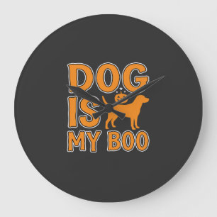 ハロウィンの犬は私のブー ラージ壁時計