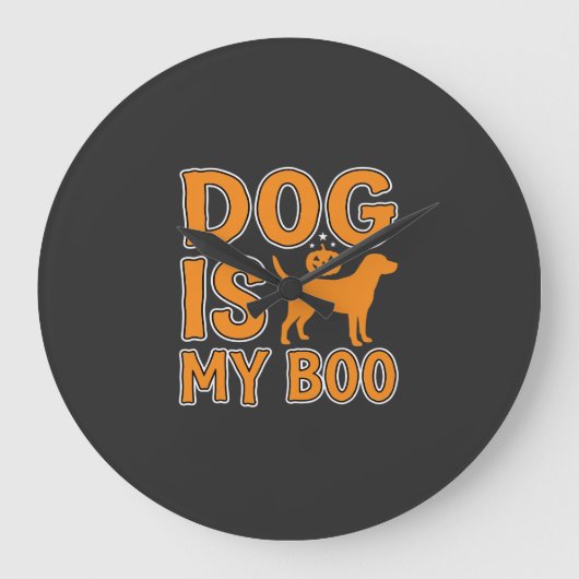 ハロウィンの犬は私のブー ラージ壁時計 (正面)