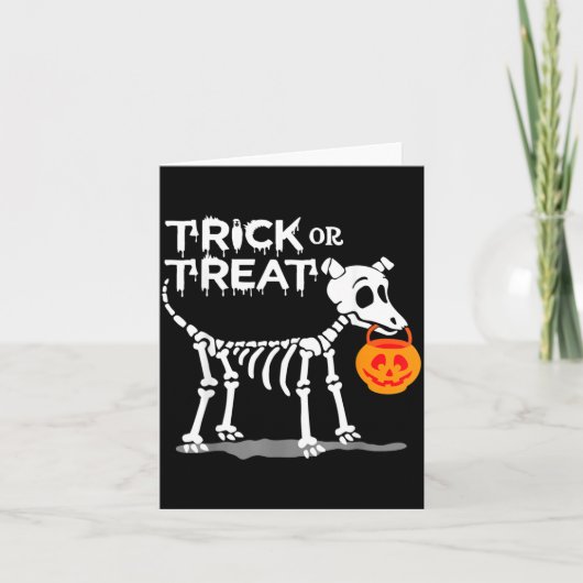 ハロウィンの犬トリック・オア・トリート カード (正面)