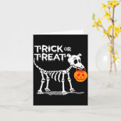 ハロウィンの犬トリック・オア・トリート カード (黄色い花)