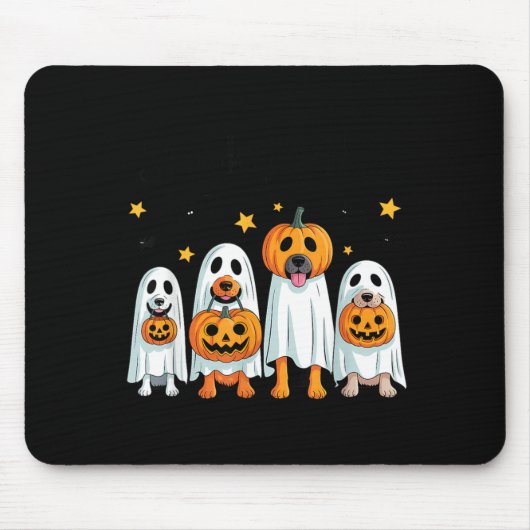ハロウィンの犬 スプーキーな雰囲気 マウスパッド (正面)