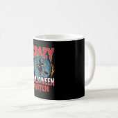 ハロウィンの狂気の魔女の箒ホラー デザイン コーヒーマグカップ (正面右)