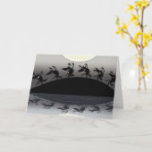 ハロウィンの狼人間 カード (黄色い花)