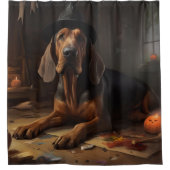 ハロウィンの猟犬のかぼちゃ スケアリー シャワーカーテン (正面)