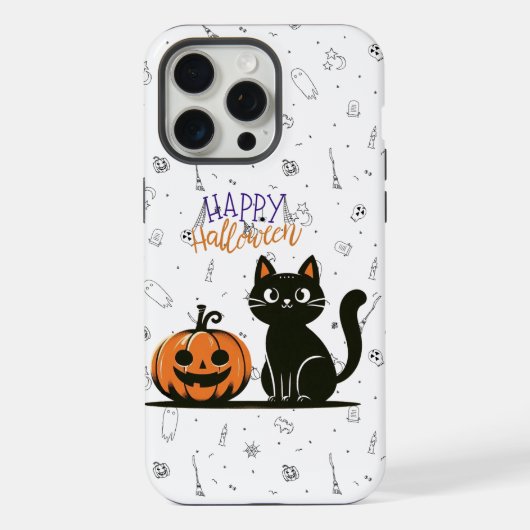 ハロウィンの猫とかぼちゃ iPhoneケース (裏面)