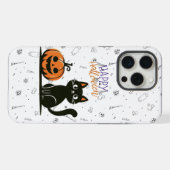 ハロウィンの猫とかぼちゃ iPhoneケース (裏面横)