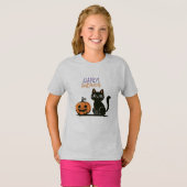 ハロウィンの猫とかぼちゃ Tシャツ (正面フル)
