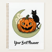 ハロウィンの猫とカボチャと月のプランナー