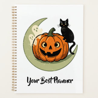 ハロウィンの猫とカボチャと月のプランナー プランナー手帳