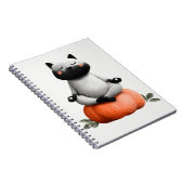 ハロウィンの猫とカボチャのデザイン ノートブック (右側)