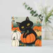 ハロウィンの猫とカボチャ シーズンカード (スタンド正面)