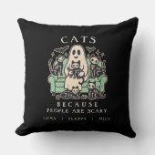 ハロウィンの猫と幽霊のクッション クッション (正面)