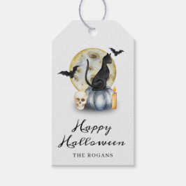 ハロウィンの猫のかぼちゃ ギフトタグ