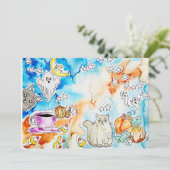 ハロウィンの猫のアート シーズンカード (スタンド正面)