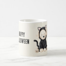ハロウィンの猫のコスプレをする犬 コーヒーマグカップ