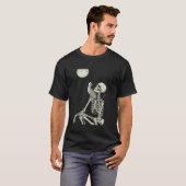 ハロウィンの猫のスケルトン Tシャツ (正面フル)