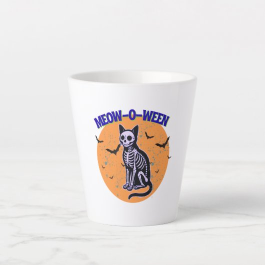 ハロウィンの猫 カフェラテマグ (正面)