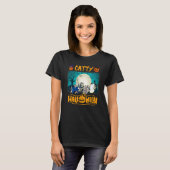 ハロウィンの猫 ネコ ゴースト かわいい 服 1 Tシャツ (正面フル)