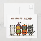 ハロウィンの猫 ポストカード (正面/裏面)